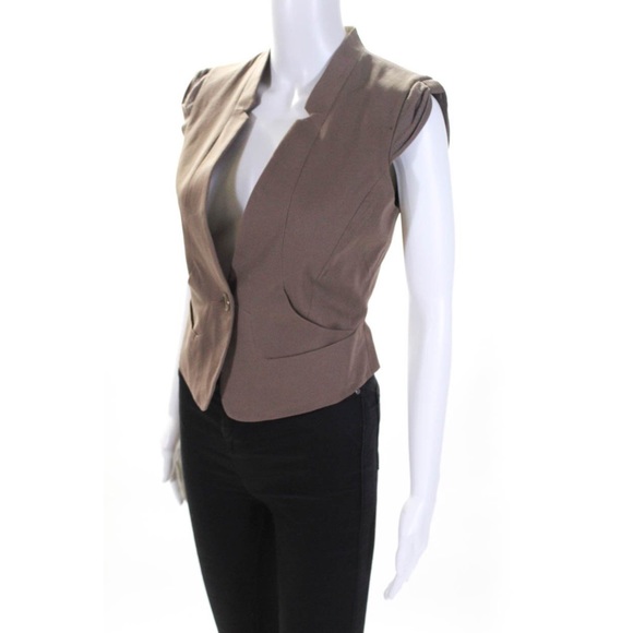 BCBGMAXAZRIA brown cotton vest size S - Picture 2 of 6